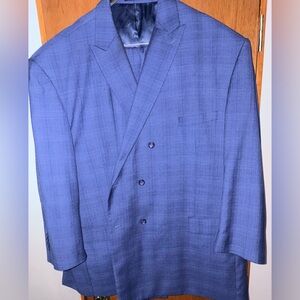 Mens Vinci Double Breasted Blue 2pc Suit Sz.60L